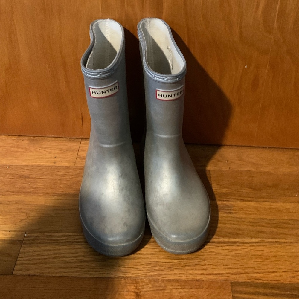 Silver Childs Hunter rain boots